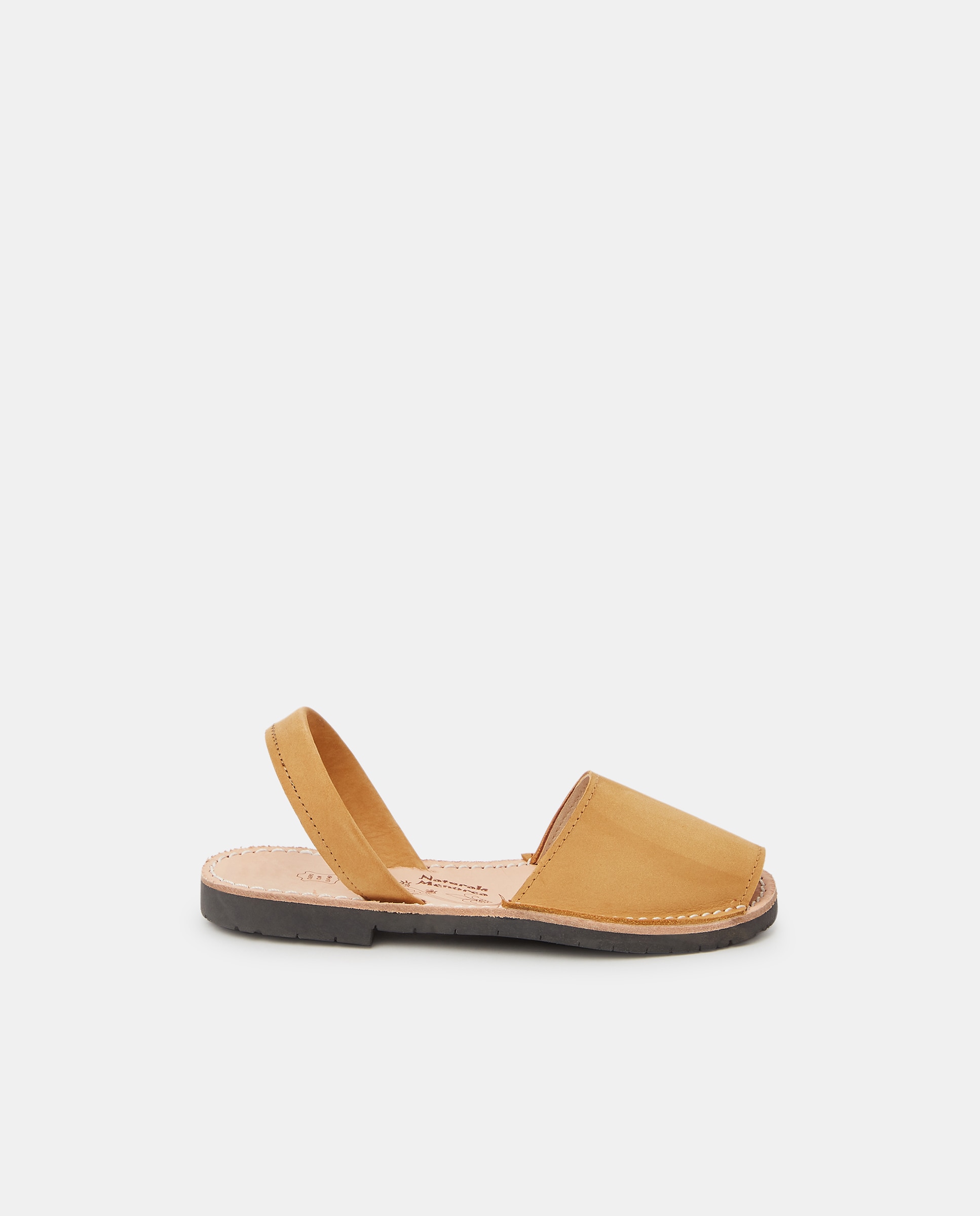 Menorquinas de Criança com Sola de Borracha e em Nobuck - Amarelo Naturals Menorca Amarelo-1