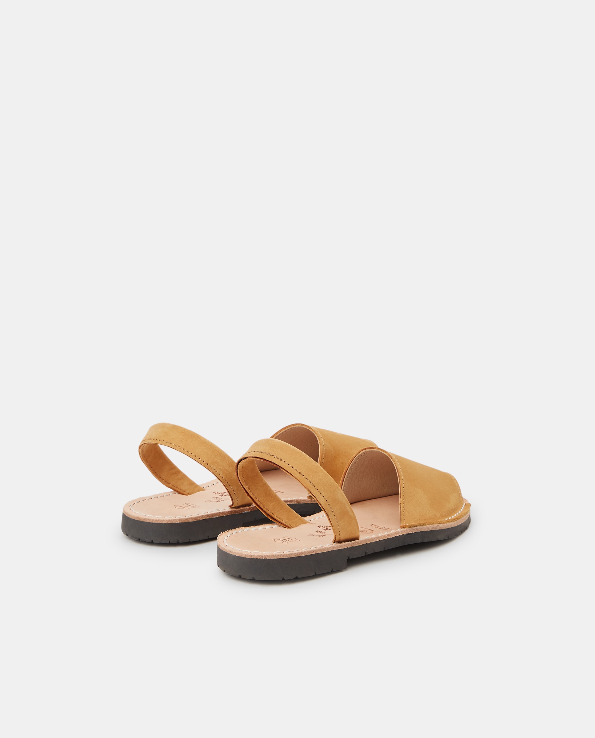 Menorquinas de Criança com Sola de Borracha e em Nobuck - Amarelo Naturals Menorca Amarelo-3