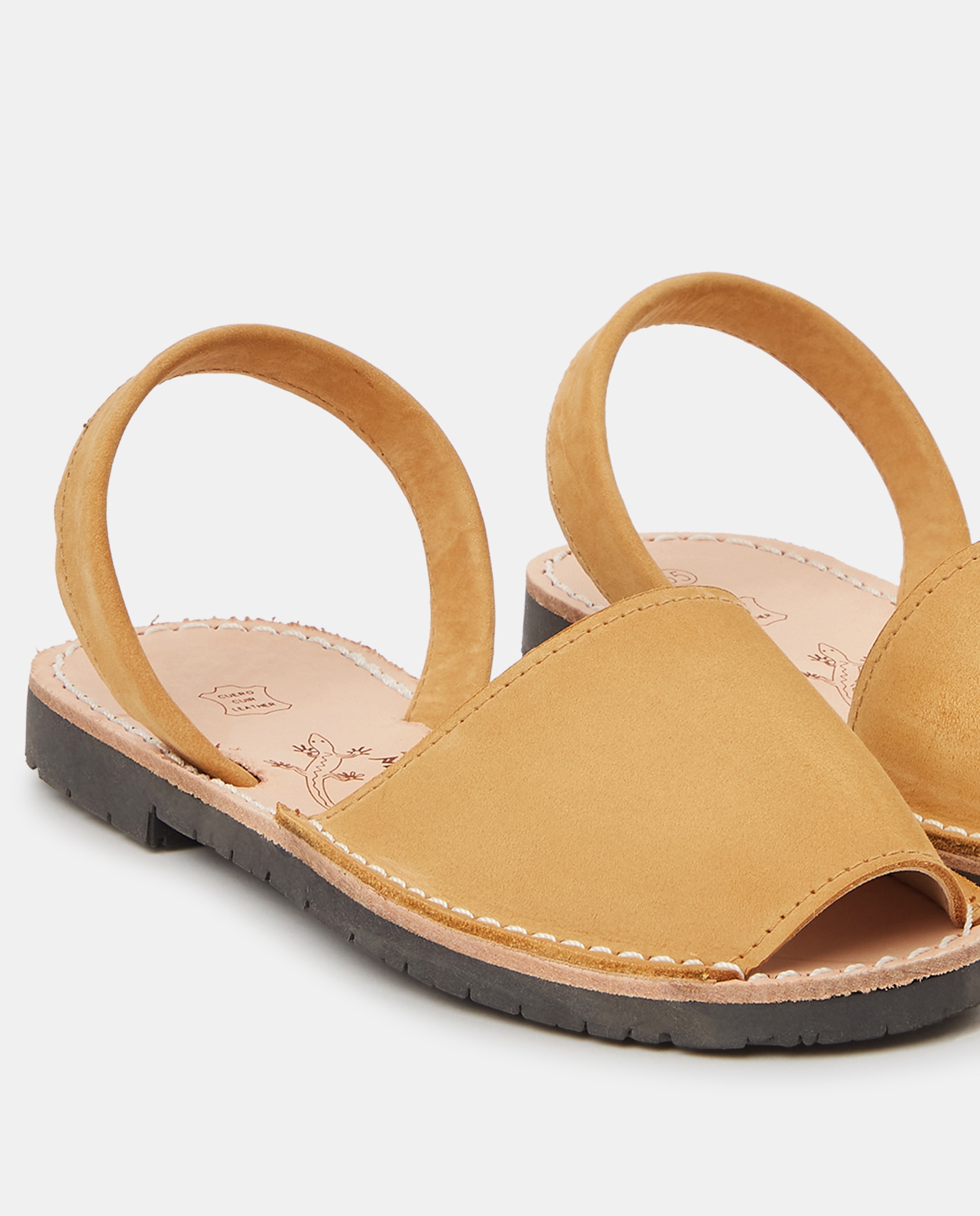 Menorquinas de Criança com Sola de Borracha e em Nobuck - Amarelo Naturals Menorca Amarelo-5