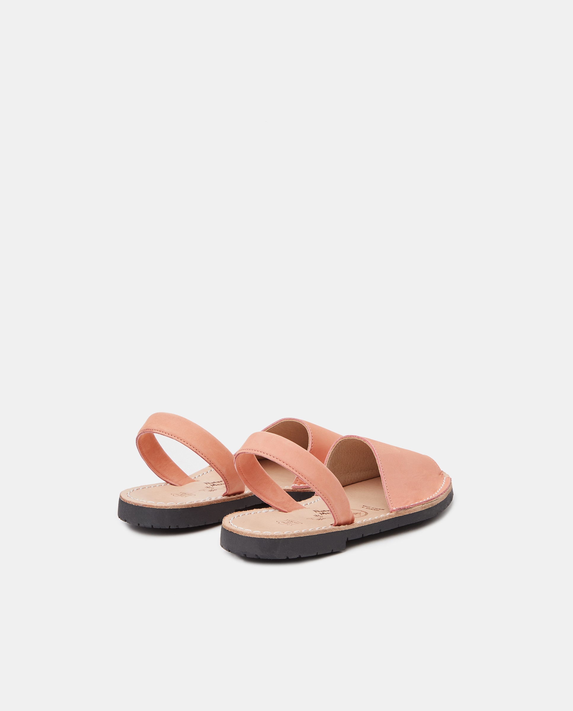Menorquinas de Criança com Sola de Borracha e em Pele Nobuck - Rosa Naturals Menorca Rosa-3