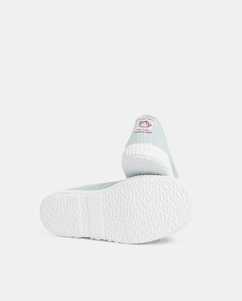 Zapatillas Lona Punta Goma Sin Cordones en rosa - Pisamonas - Verde Aqua Verde Aqua-3