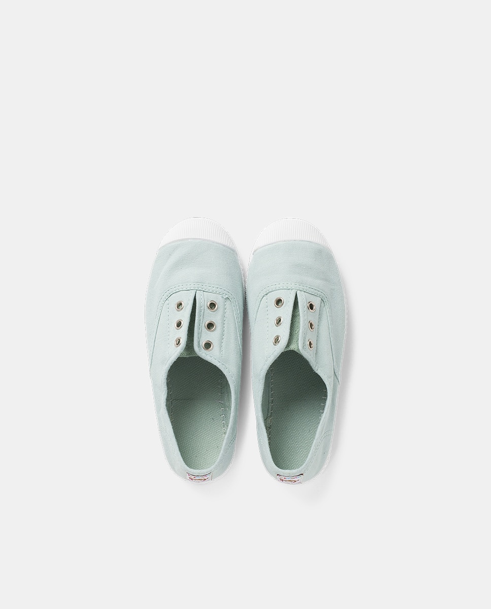 Zapatillas Lona Punta Goma Sin Cordones en rosa - Pisamonas - Verde Aqua Verde Aqua-4