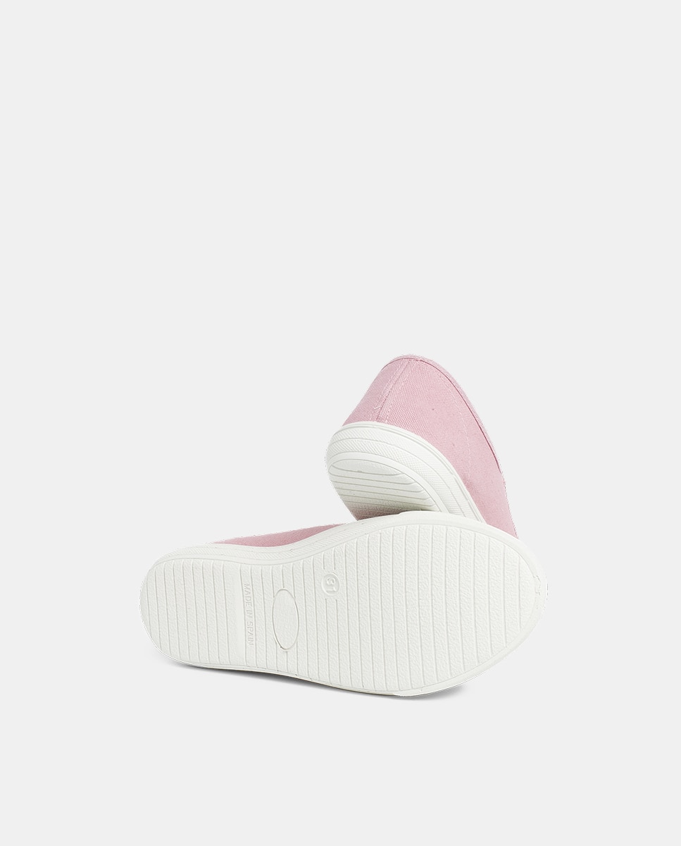 Zapatillas Tela Punta Goma Cordones en - Pisamonas - Rosa Rosa-3