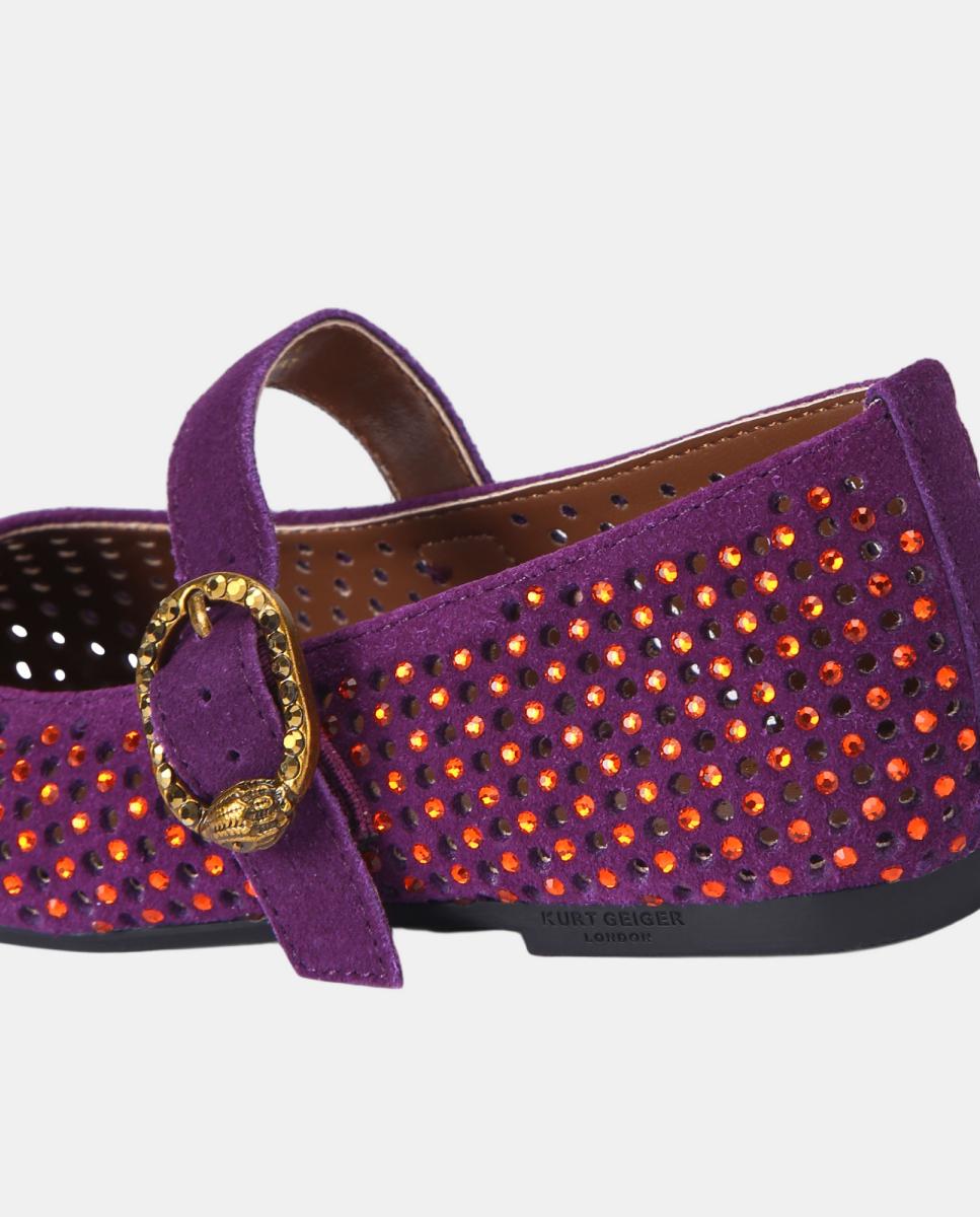 Sabrinas de Camurça e Brilhos com Fecho Kurt Geiger Preto mate-3