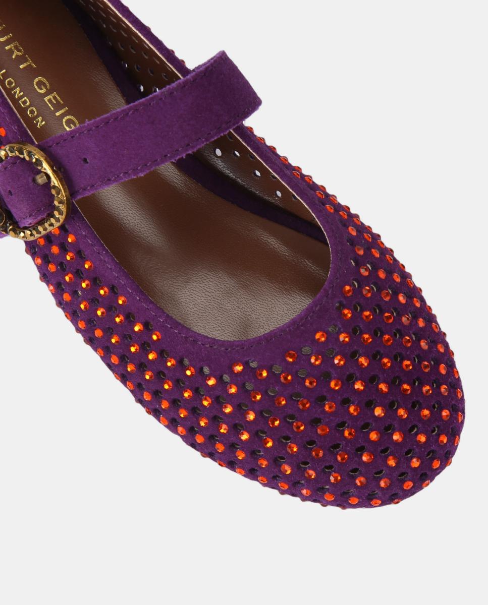 Sabrinas de Camurça e Brilhos com Fecho Kurt Geiger Preto mate-4