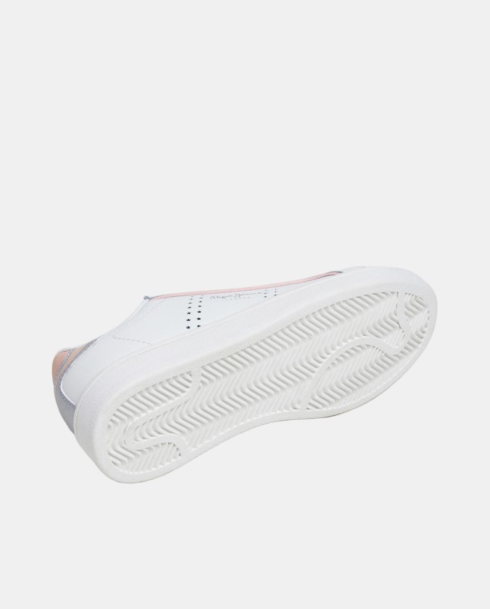 Sapatilhas Desportivas em Contraste com Logótipos Clássicos e Monograma Pepe Jeans Branco-6