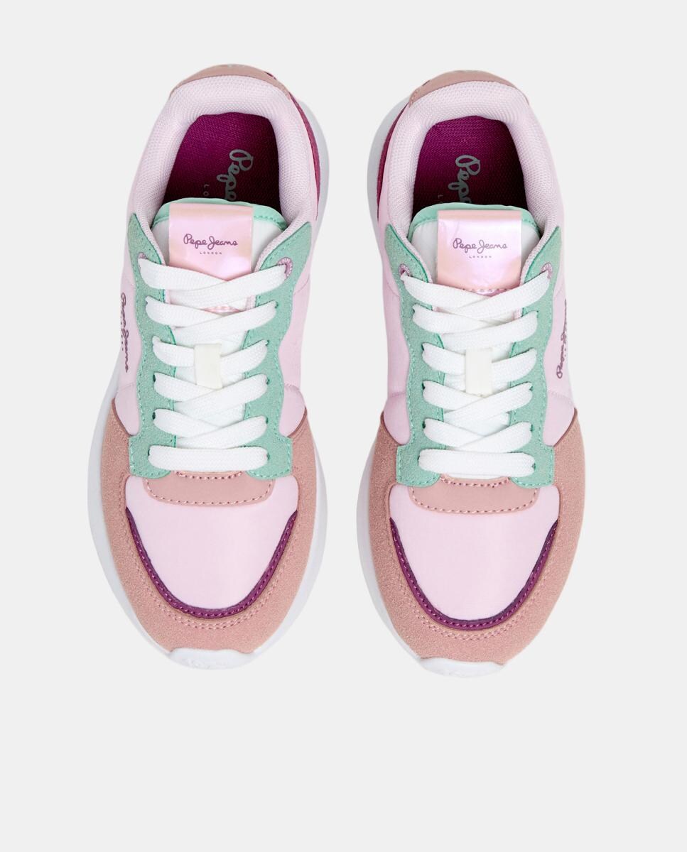 Sapatilhas com Detalhes Metálicos Rosa-2