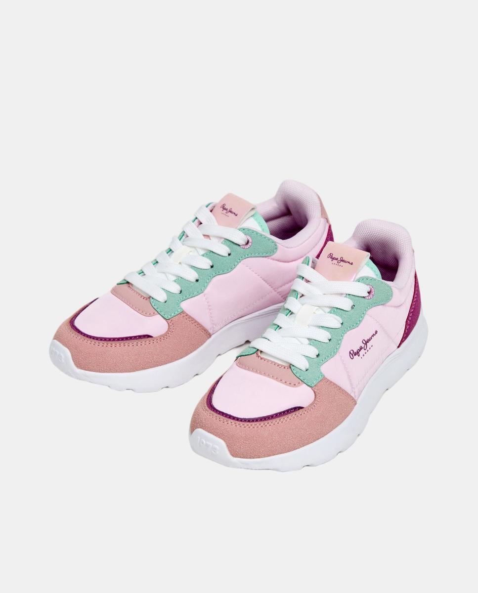 Sapatilhas com Detalhes Metálicos Rosa-3