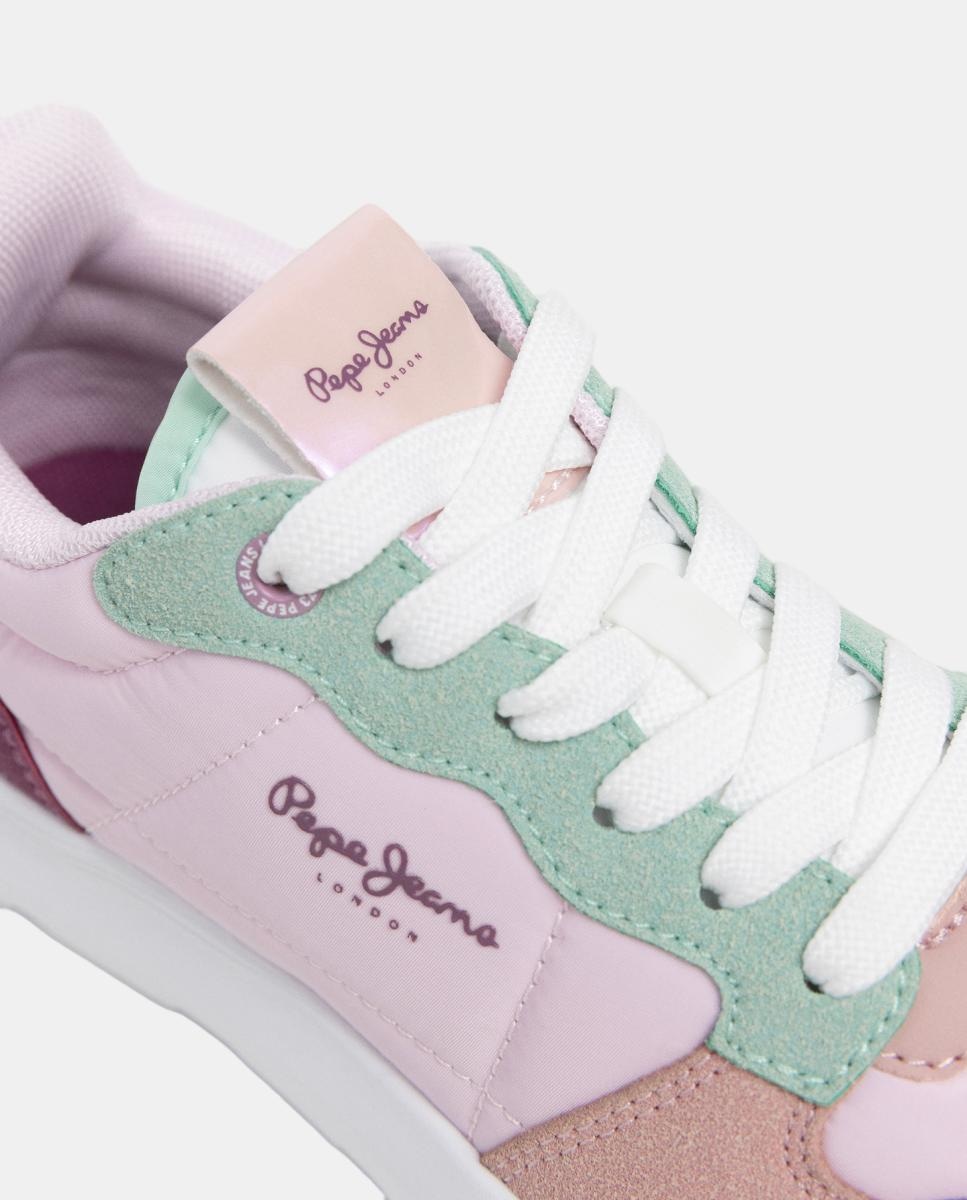 Sapatilhas com Detalhes Metálicos Rosa-5