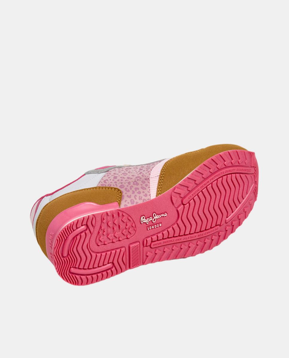Sapatilhas Estilo Running com Detalhes em Contraste Rosa-6