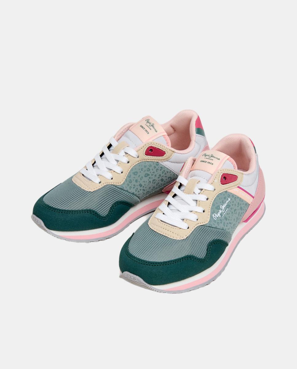 Sapatilhas Estilo Running com Detalhes em Contraste Pepe Jeans Cinzento-2
