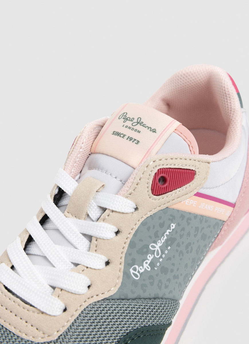 Sapatilhas Estilo Running com Detalhes em Contraste Cinzento-5