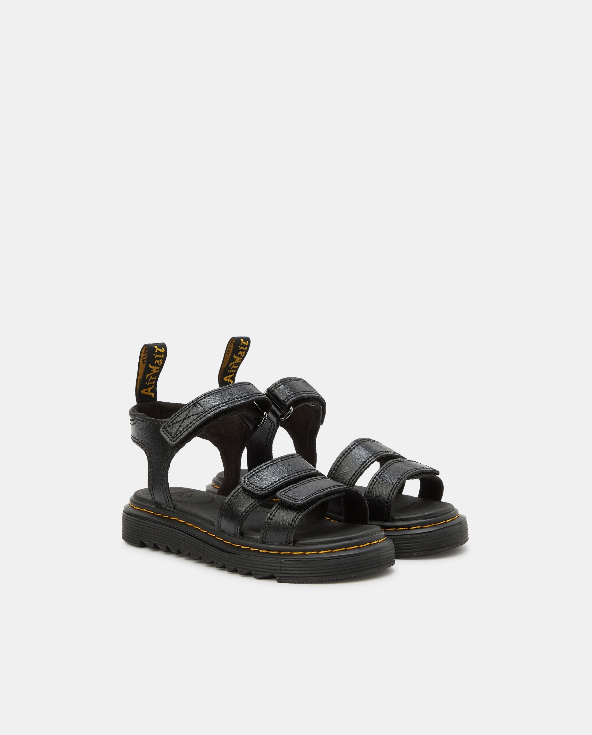 Sandálias com Fechos Aderentes em Pele Dr. Martens Preto-2