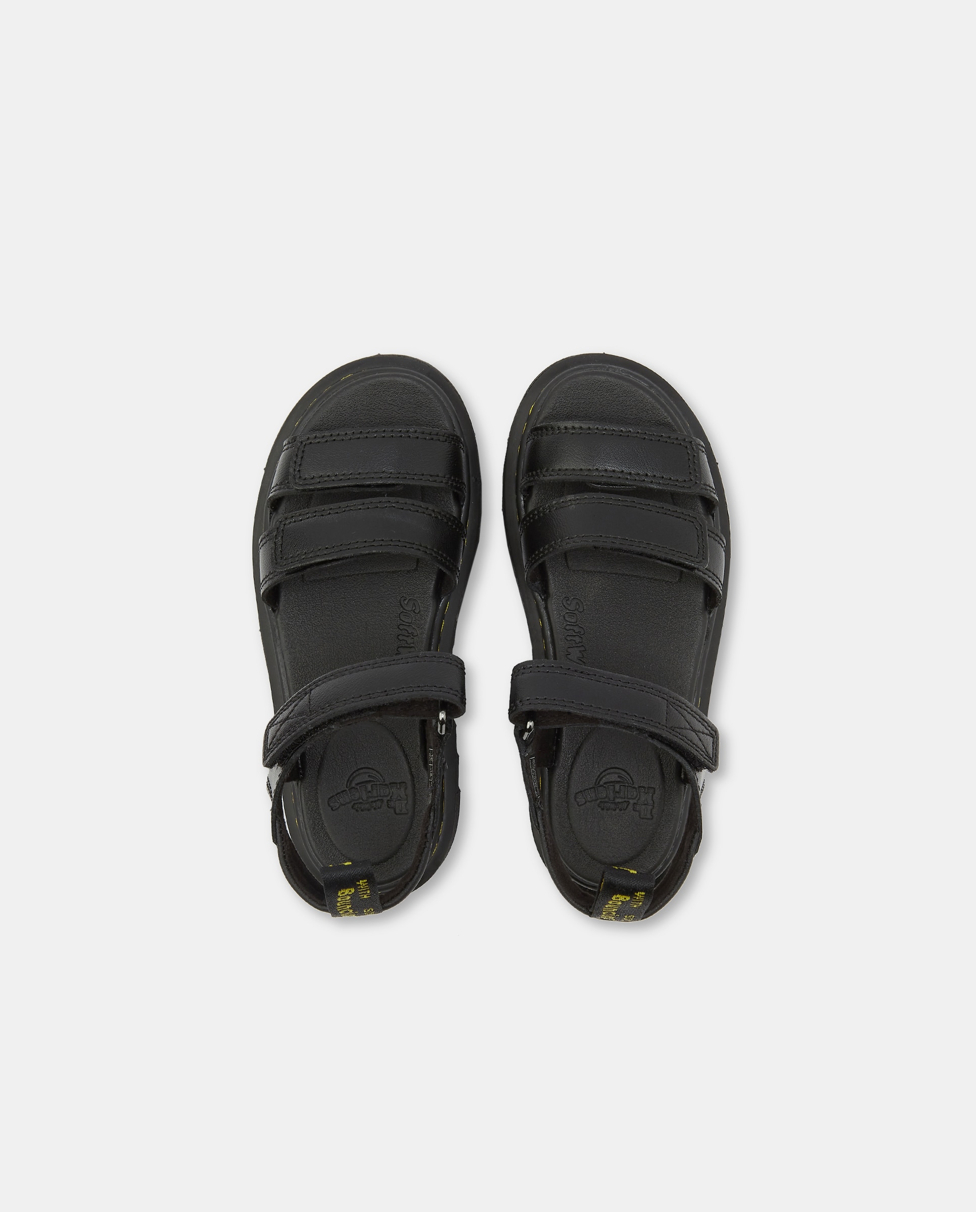 Sandálias com Fechos Aderentes em Pele Dr. Martens Preto-4