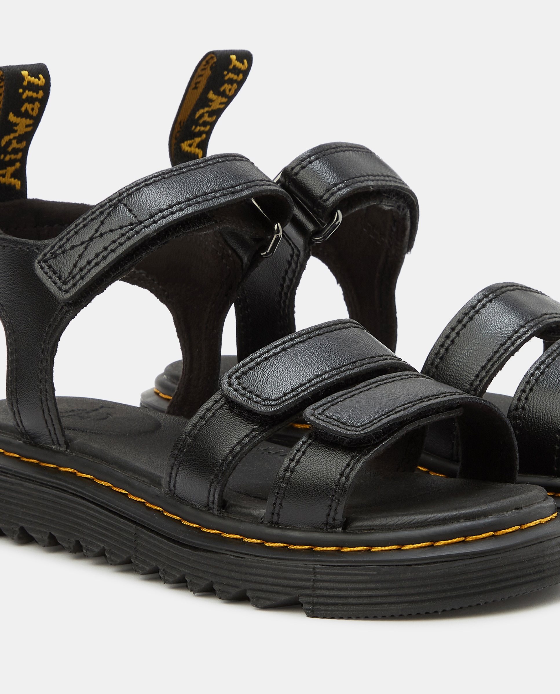 Sandálias com Fechos Aderentes em Pele Dr. Martens Preto-5
