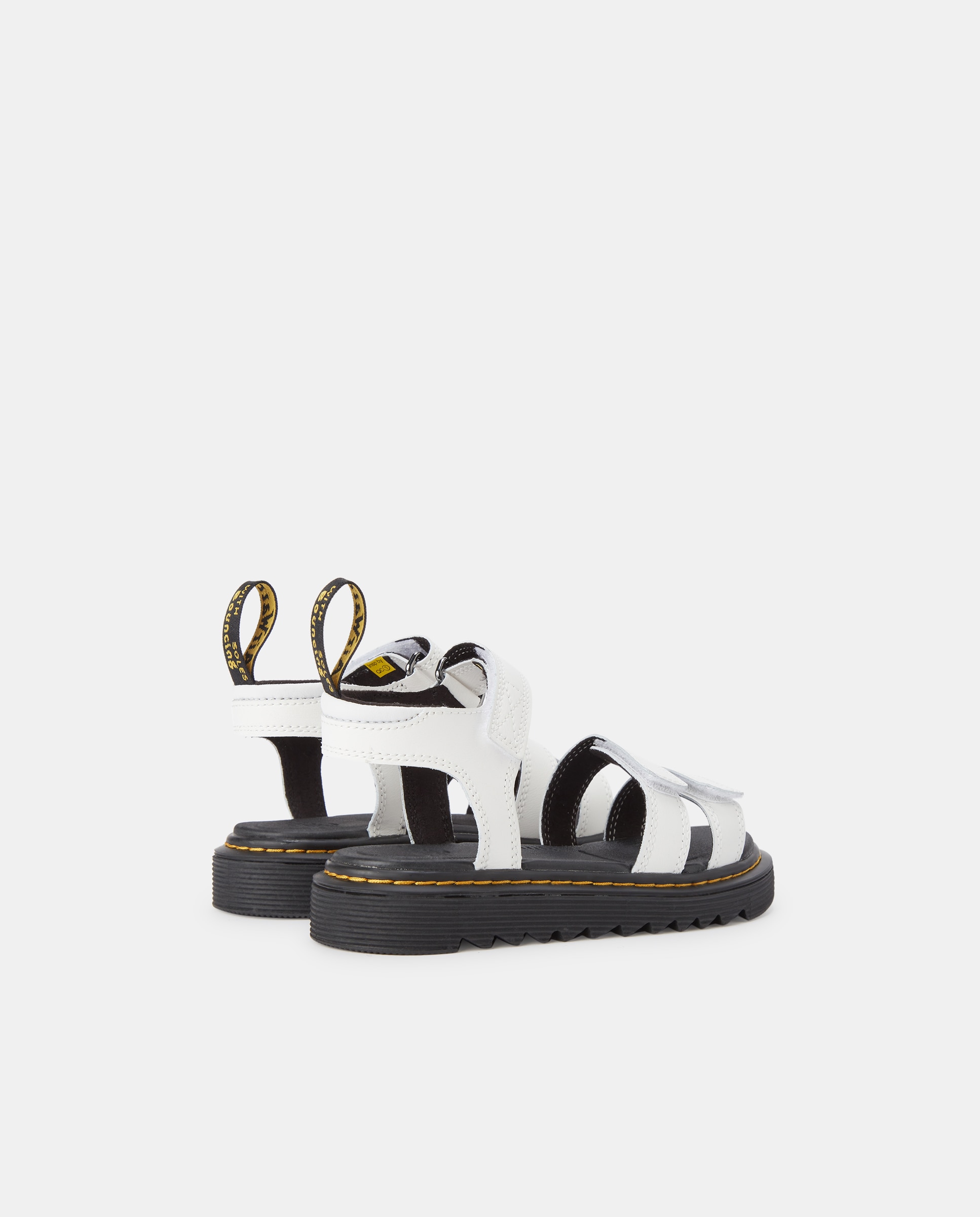 Sandálias com Fechos Aderentes em Pele Dr. Martens Branco-3