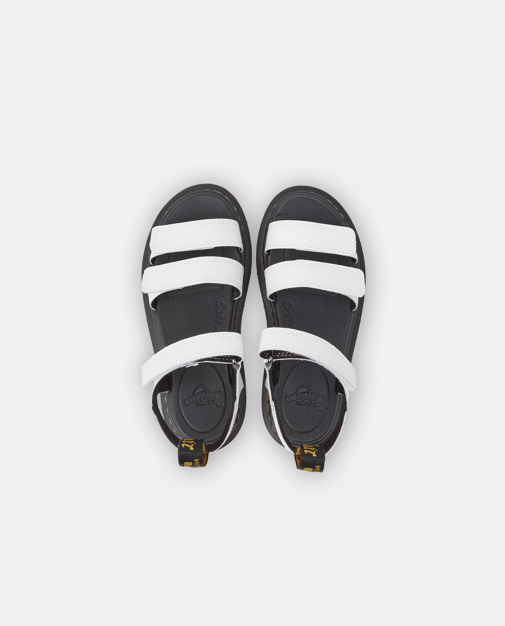 Sandálias com Fechos Aderentes em Pele Dr. Martens Branco-4