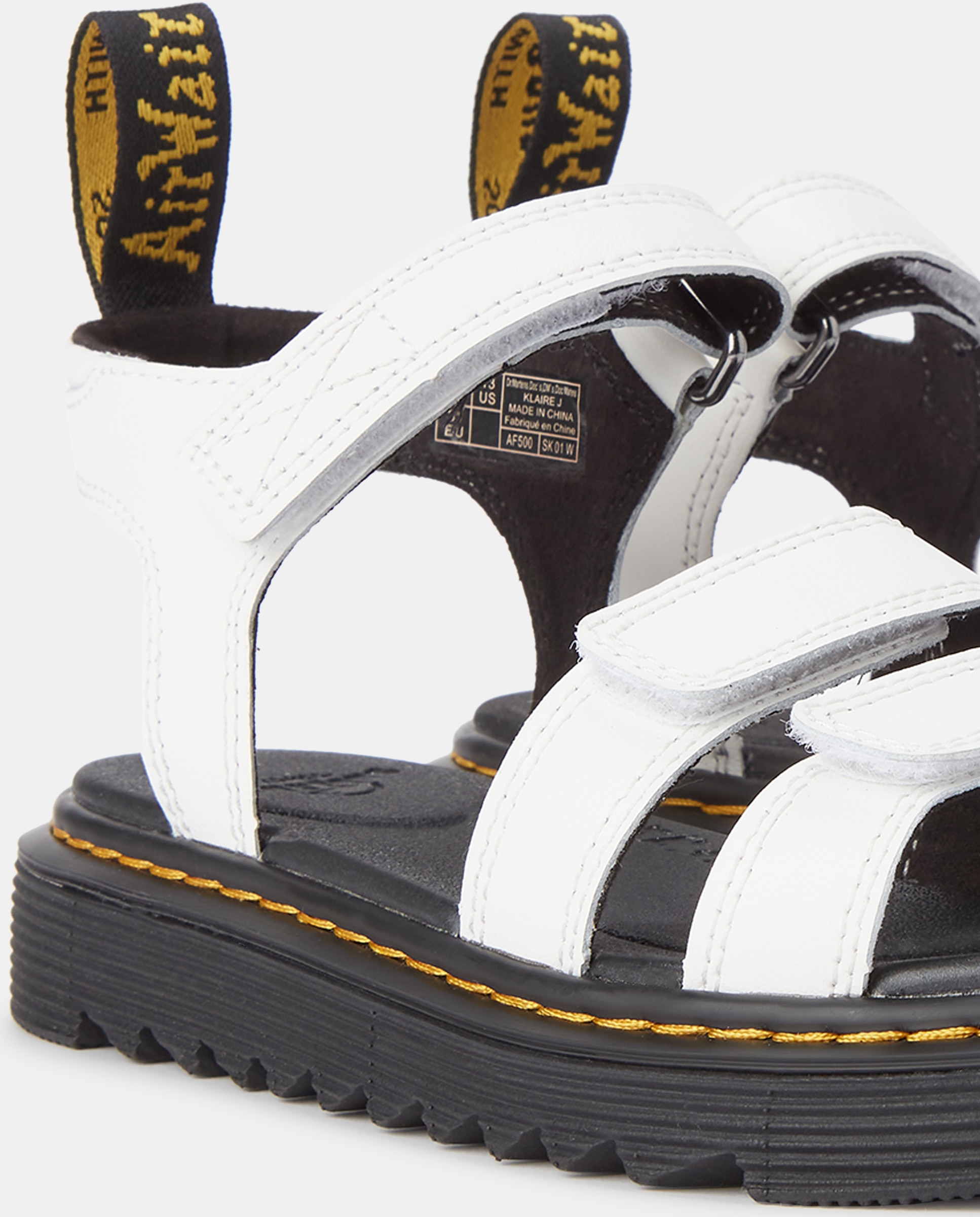 Sandálias com Fechos Aderentes em Pele Dr. Martens Branco-5