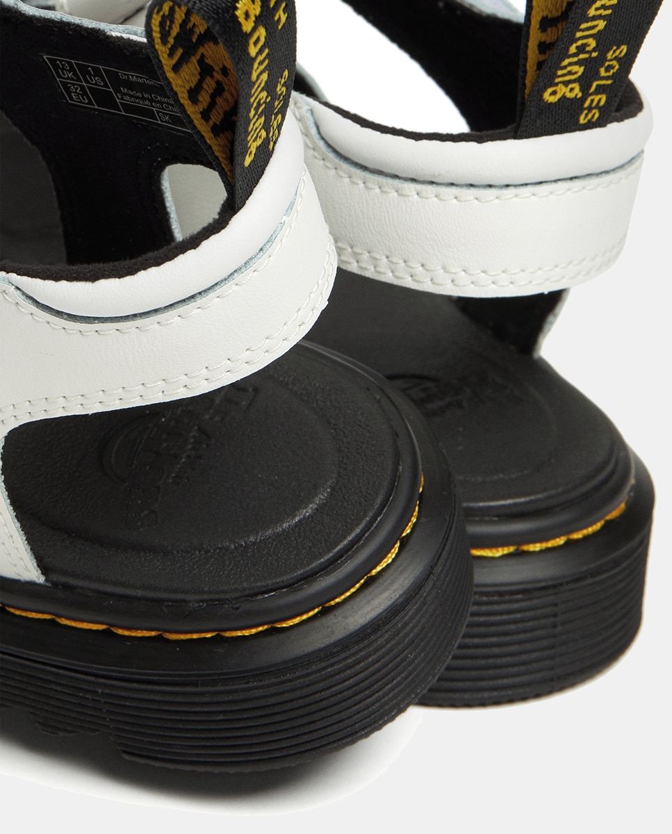 Sandálias com Fechos Aderentes em Pele Dr. Martens Branco-6