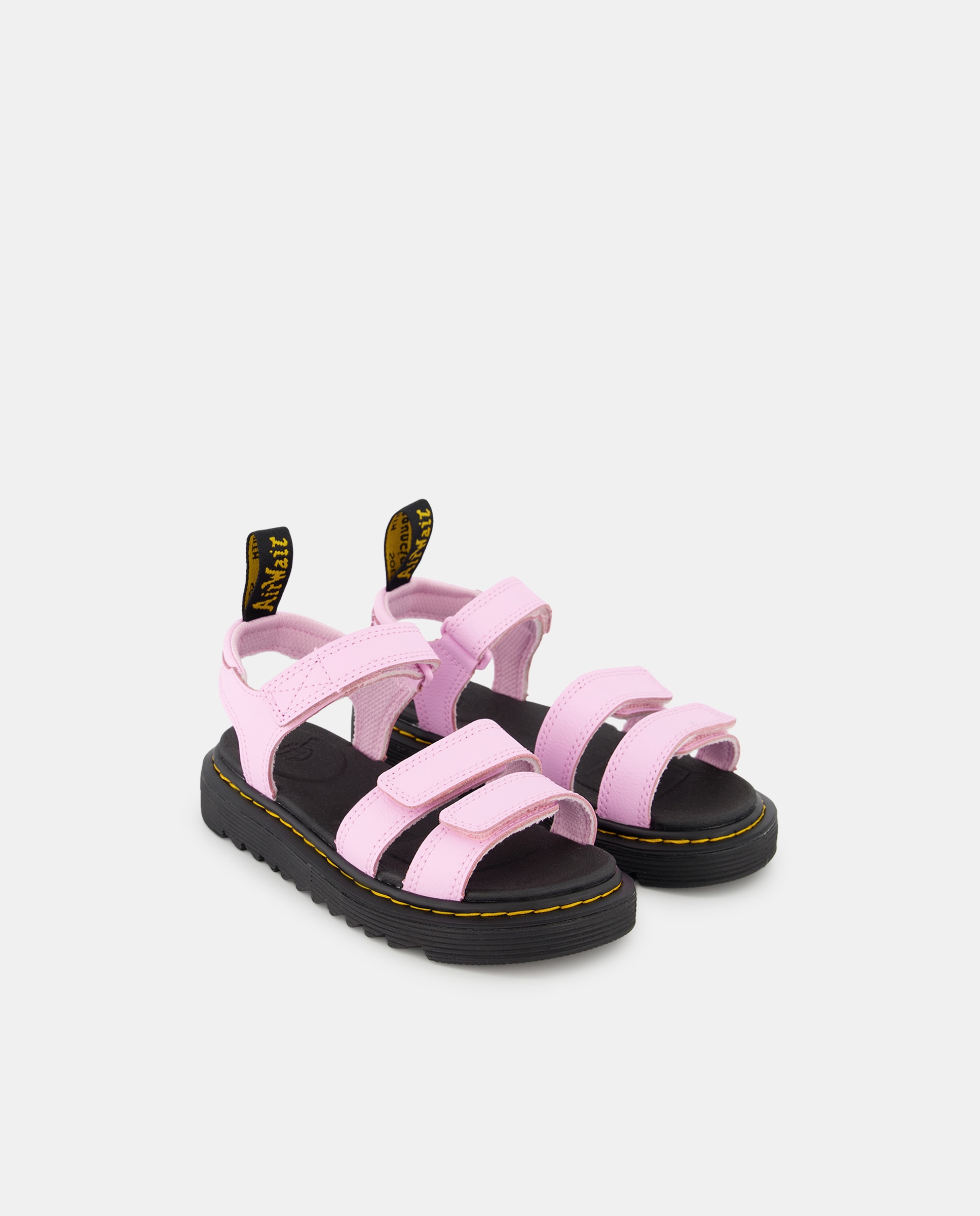 Sandálias Abertas Klaire com Tiras e Fecho Aderente Dr. Martens Rosa-2