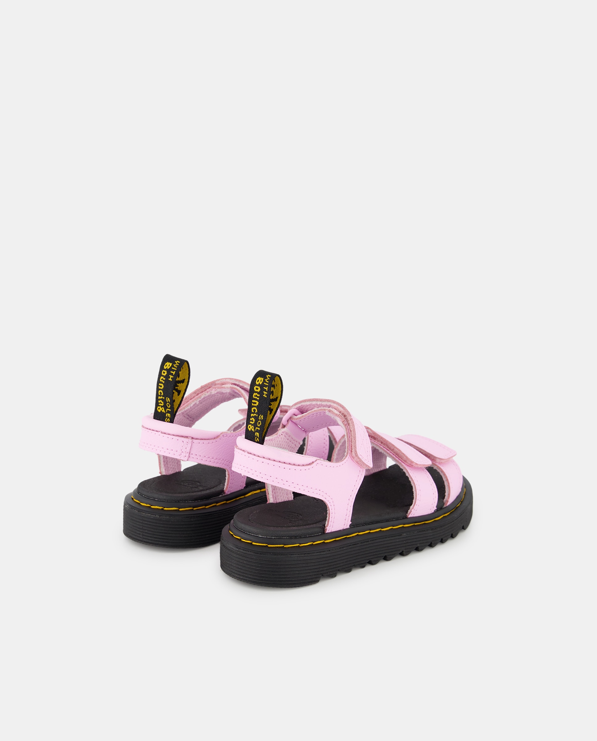 Sandálias Abertas Klaire com Tiras e Fecho Aderente Dr. Martens Rosa-3