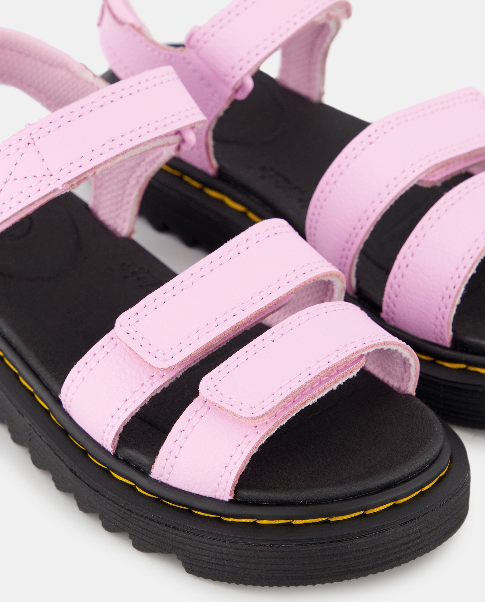 Sandálias Abertas Klaire com Tiras e Fecho Aderente Dr. Martens Rosa-5