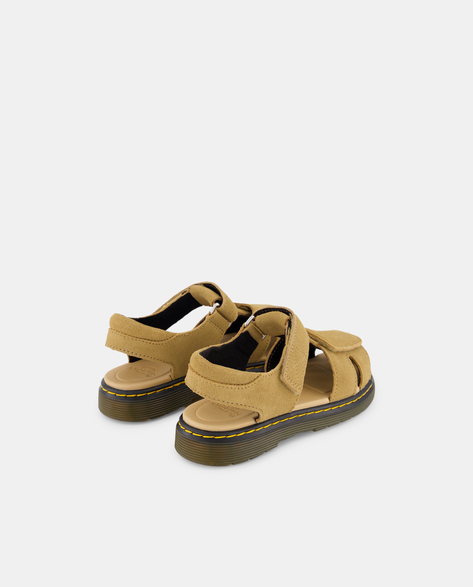 Sandálias Moby II em Croute com Fecho Aderente Dr. Martens Camel-3