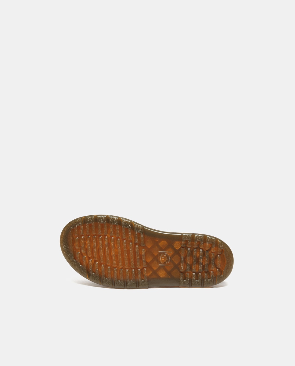 Sandálias Moby II em Croute com Fecho Aderente Dr. Martens Camel-11