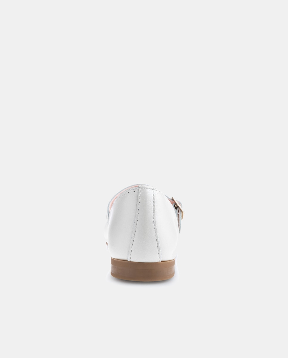 Sapatos de Presilha com Fivela e em Pele Paola Cru-6