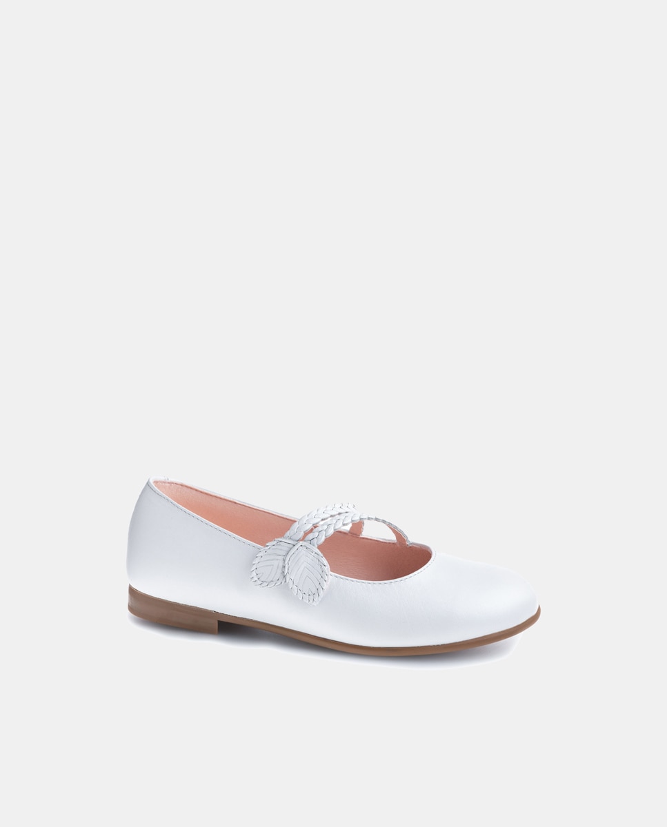Sapatos de Presilha com Tiras Entrançadas e em Pele Paola Branco-2