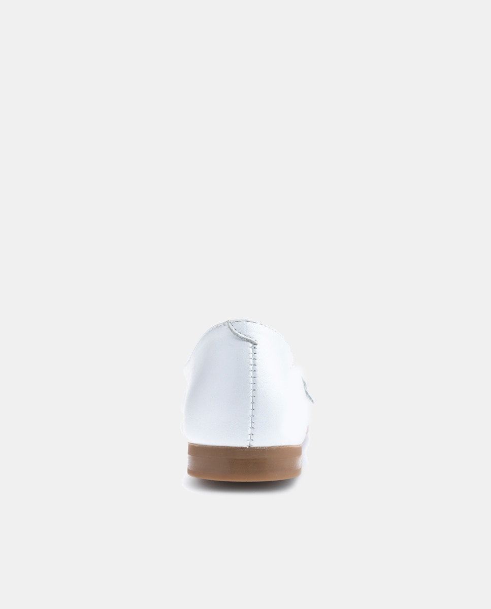 Sapatos de Presilha com Tiras Entrançadas e em Pele Paola Branco-5