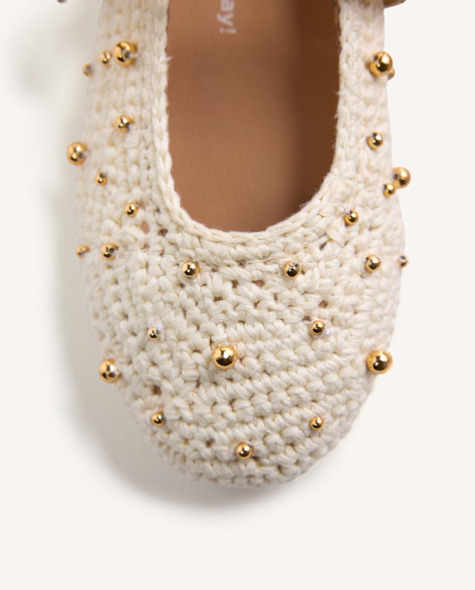 Sabrinas de Algodão com Tachas Natural-4