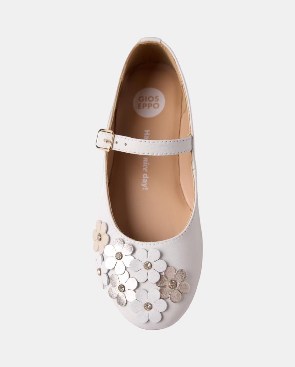 Bailarinas comunión blancas con flores - Gioseppo - Blanco Blanco-4