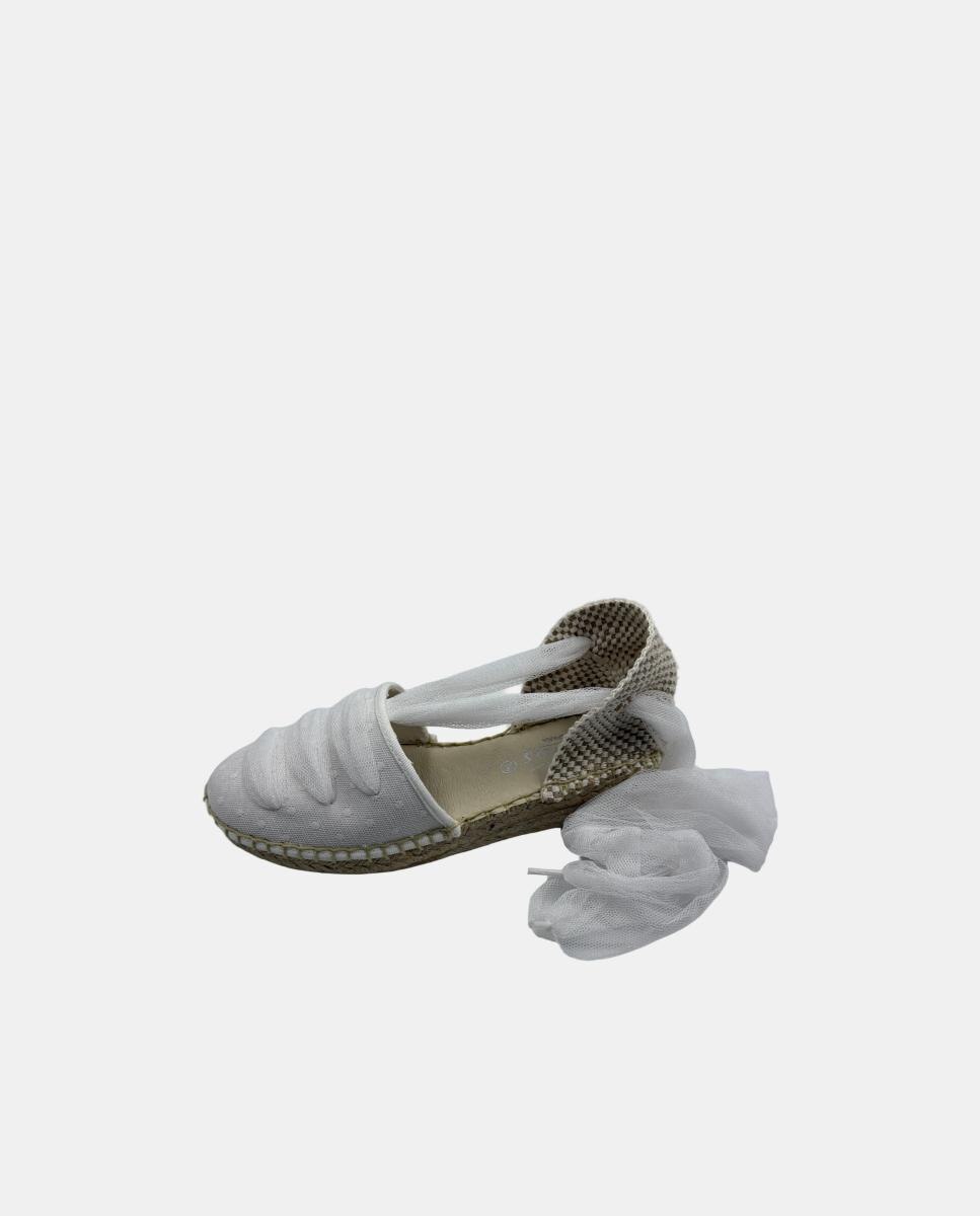 Zapatilla niña encaje con tul - Maredas - Blanco Blanco-1