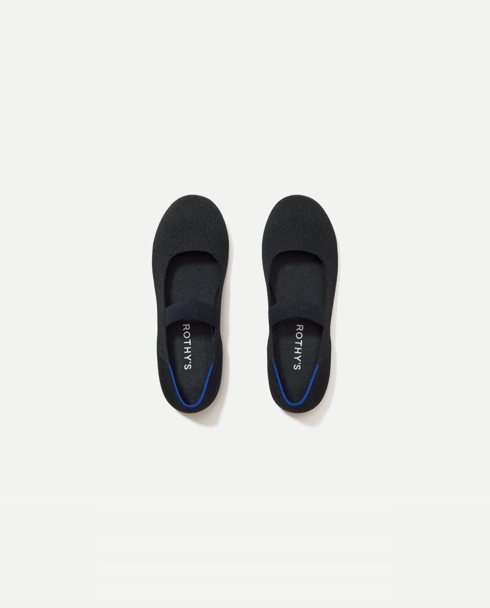 Sapatos de Presilha em Lona Suaves e Flexíveis com Palmilha Acolchoada Rothy´s Preto-5