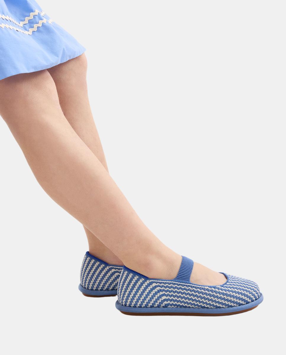 Sapatos de Presilha em Lona Suaves e Flexíveis com Palmilha Acolchoada Rothy´s Azul-6
