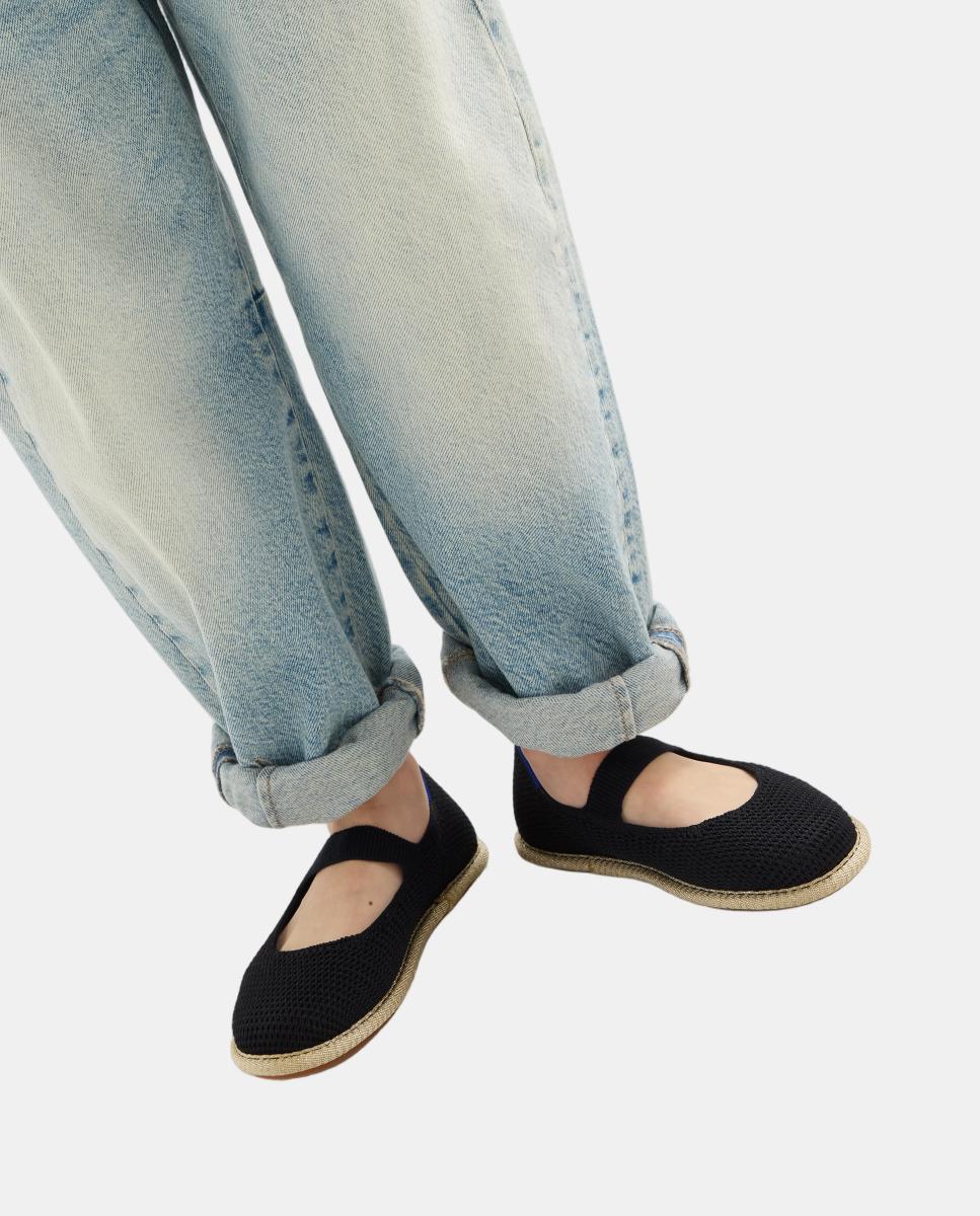 Sapatos de Presilha em Lona Suaves e Flexíveis com Palmilha Acolchoada Rothy´s Preto-6