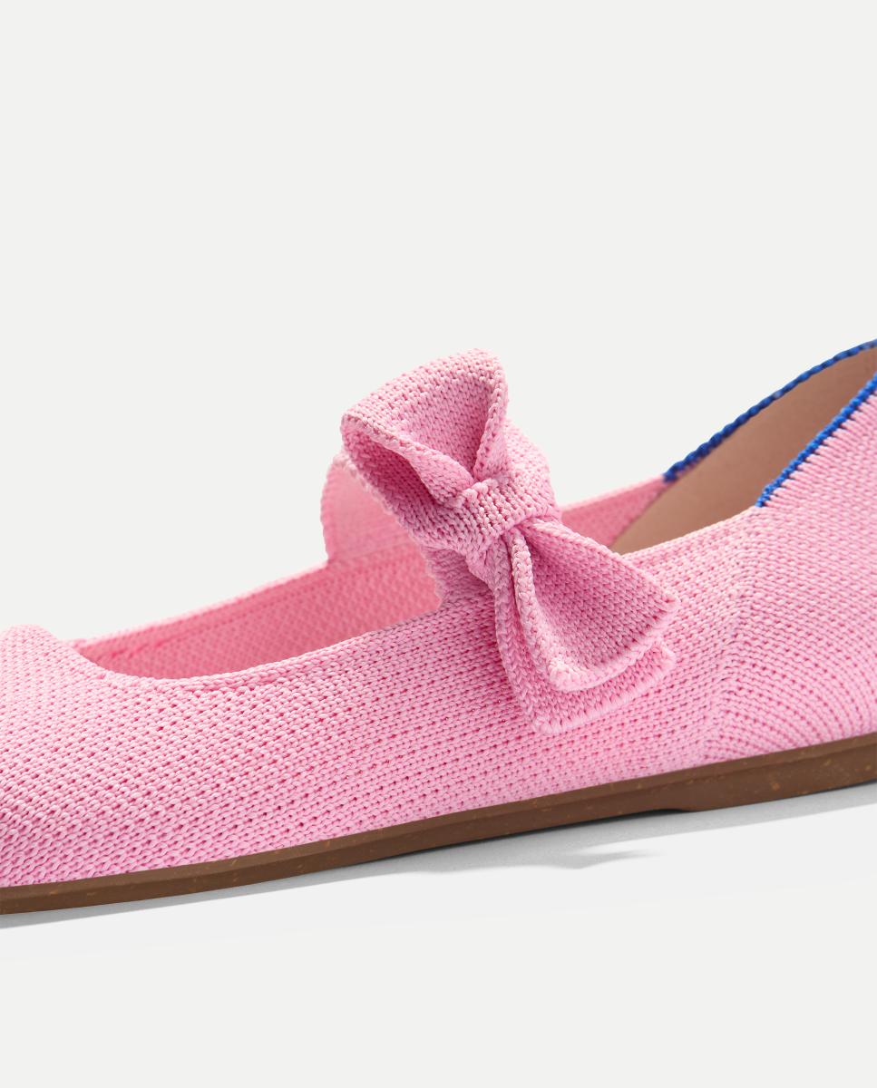 Merceditas de niña de lona suaves flexibles y con plantilla mullida - Rothy´s - Rosa Rosa-4