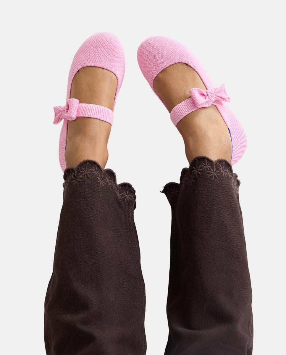 Merceditas de niña de lona suaves flexibles y con plantilla mullida - Rothy´s - Rosa Rosa-6