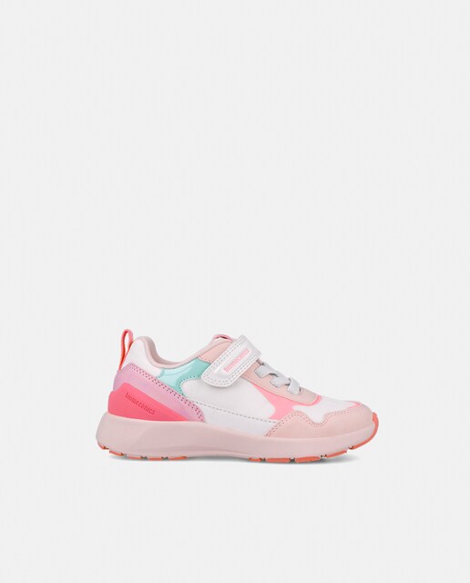 Imagen 0 de Zapatilla deportiva de color blanco y coral para niña