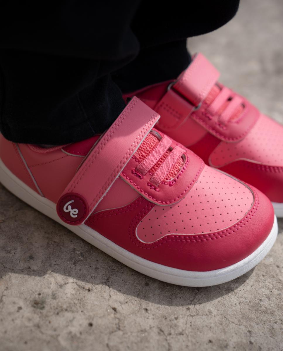 Sapatilhas Scoot de Criança em Pele com Zero Drop Be Lenka Rosa-6