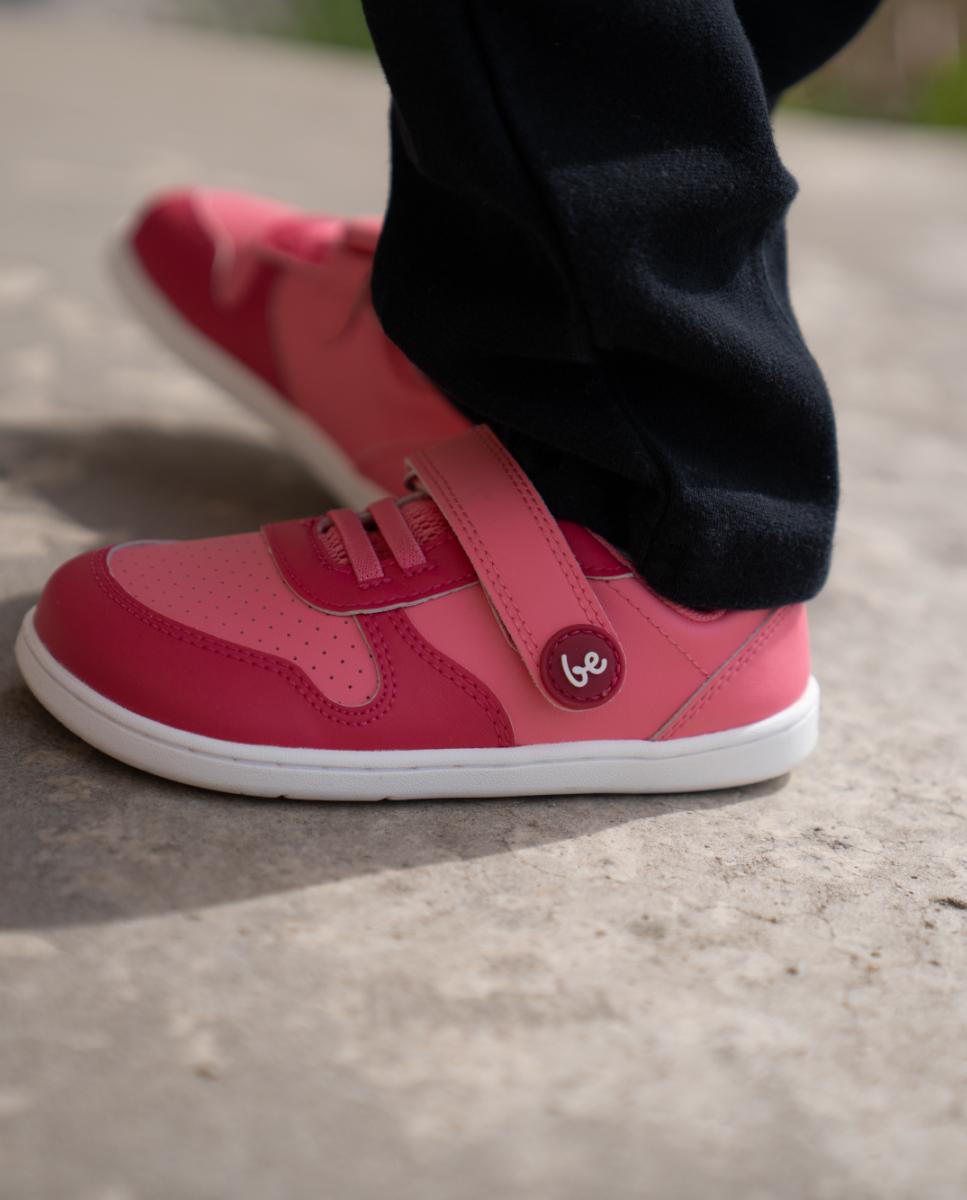 Sapatilhas Scoot de Criança em Pele com Zero Drop Be Lenka Rosa-7