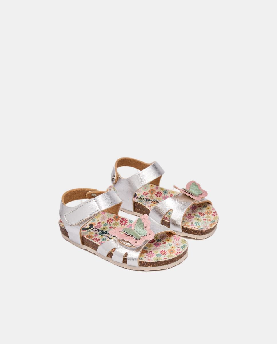 Sandalias Bio Mariposa - Conguitos - Plata Plata-2