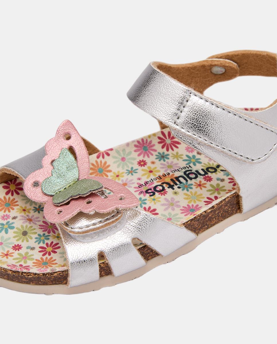 Sandalias Bio Mariposa - Conguitos - Plata Plata-4