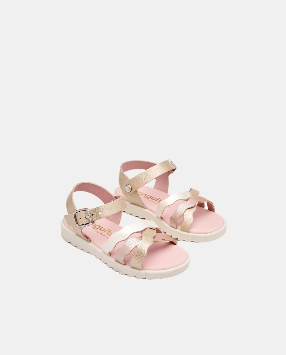 Sandalias Tiras - Conguitos - Oro Oro-2