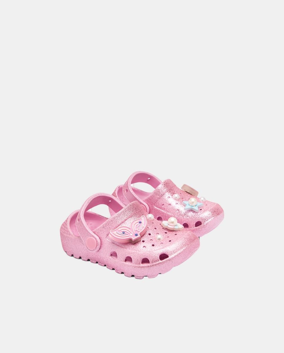 Socas de Glitter com Pins de Luzes Sereia - Rosa Conguitos Rosa-pastilha-2