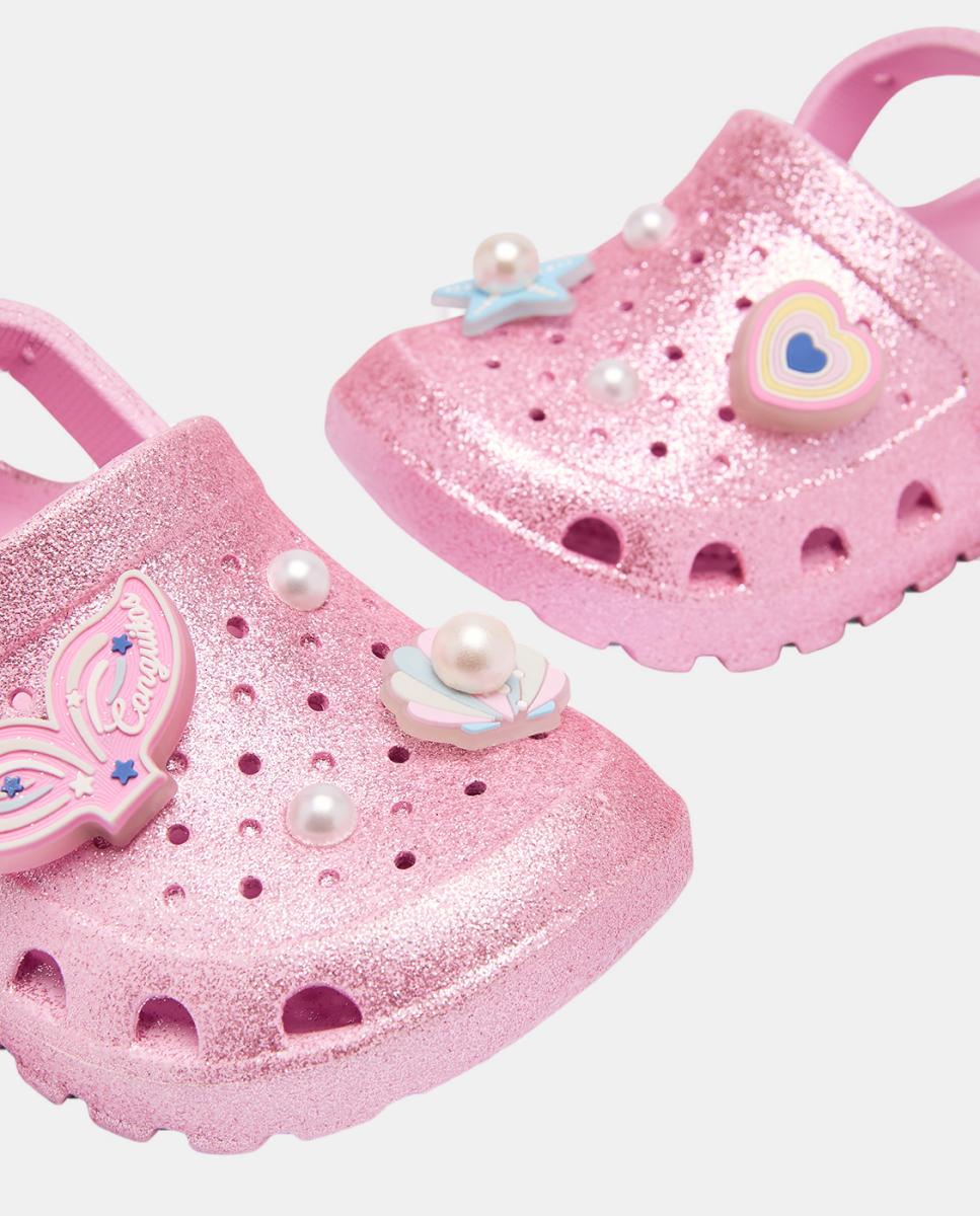 Socas de Glitter com Pins de Luzes Sereia - Rosa Conguitos Rosa-pastilha-4