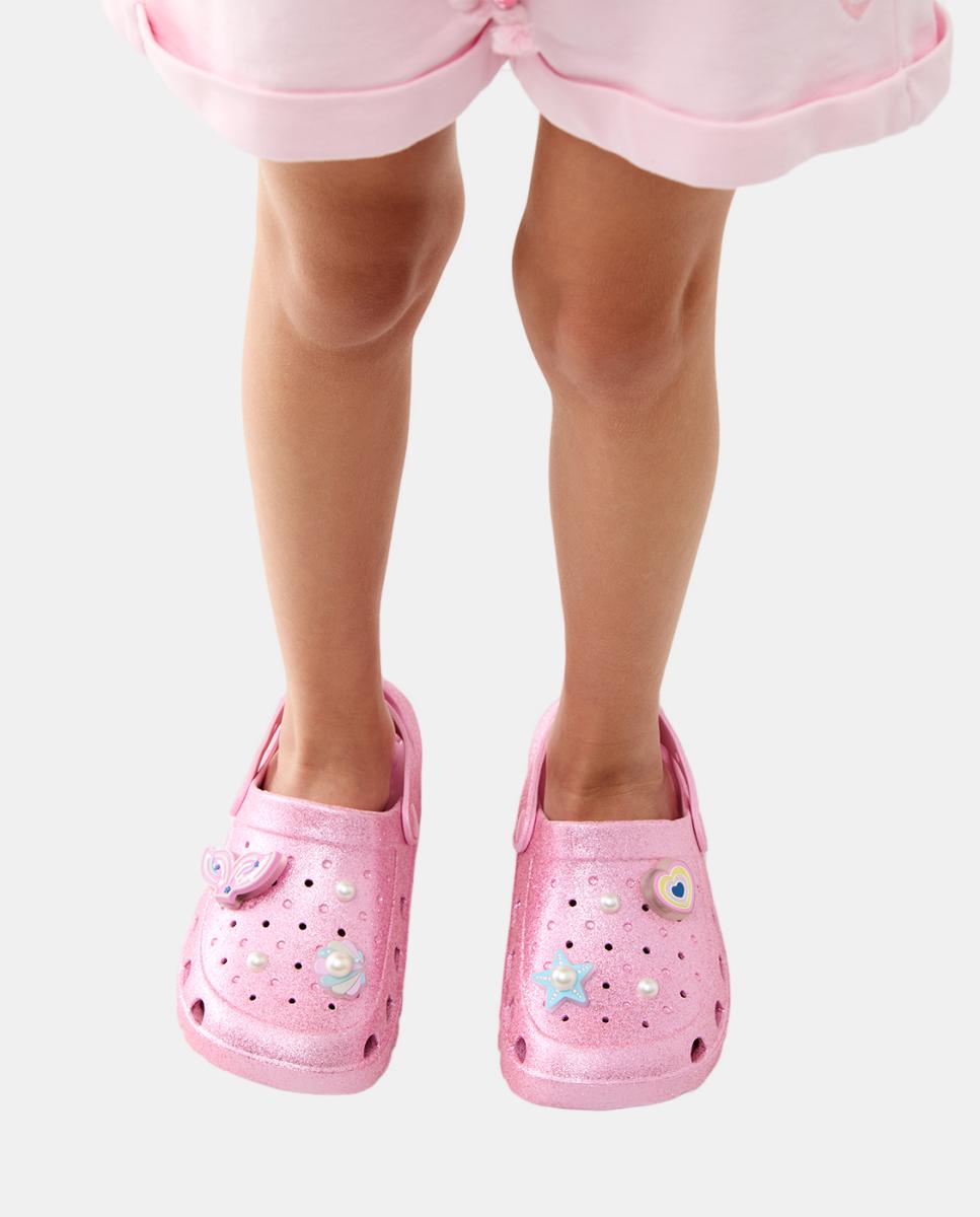 Socas de Glitter com Pins de Luzes Sereia - Rosa Conguitos Rosa-pastilha-6