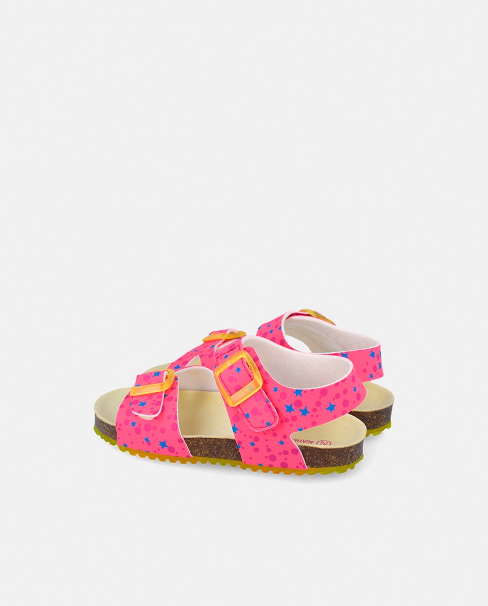 Sandália tipo bio infantis com fecho velcro Agatha Ruiz de la Prada Fúcsia-3