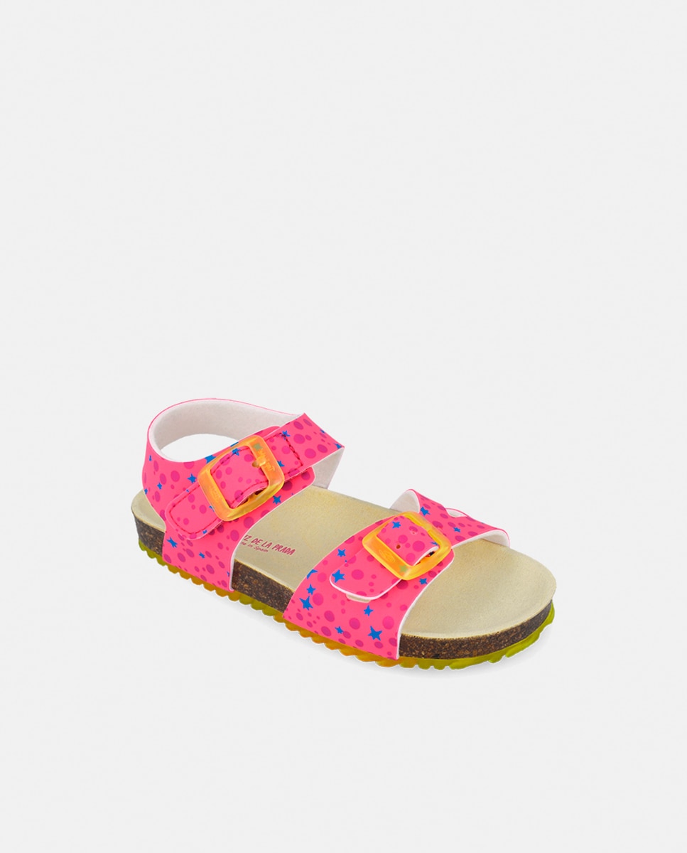 Sandália tipo bio infantis com fecho velcro Agatha Ruiz de la Prada Fúcsia-4